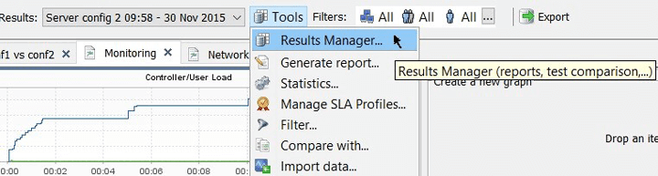 NeoLoad results manager