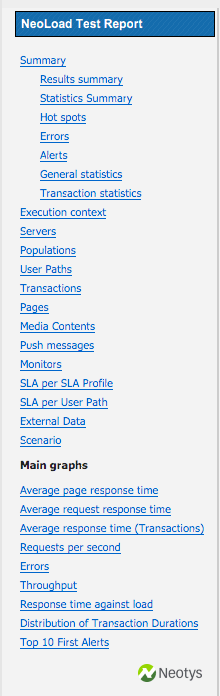NeoLoad test report