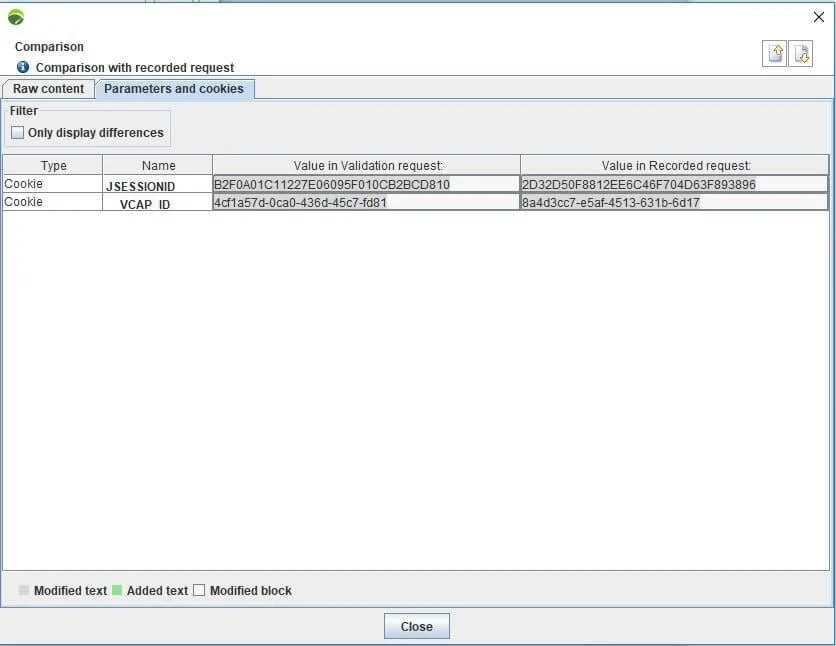 NeoLoad - Parameters and cookies tab