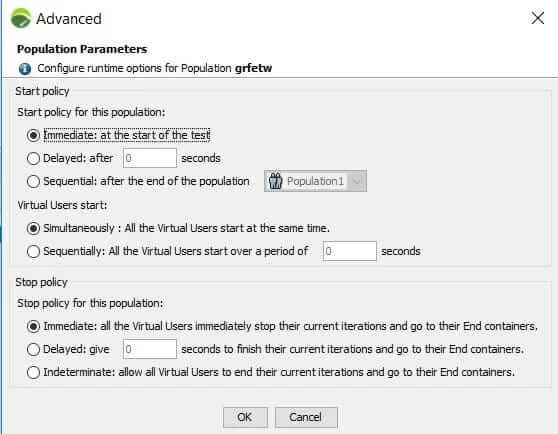 Tricentis NeoLoad - Advanced population parameters