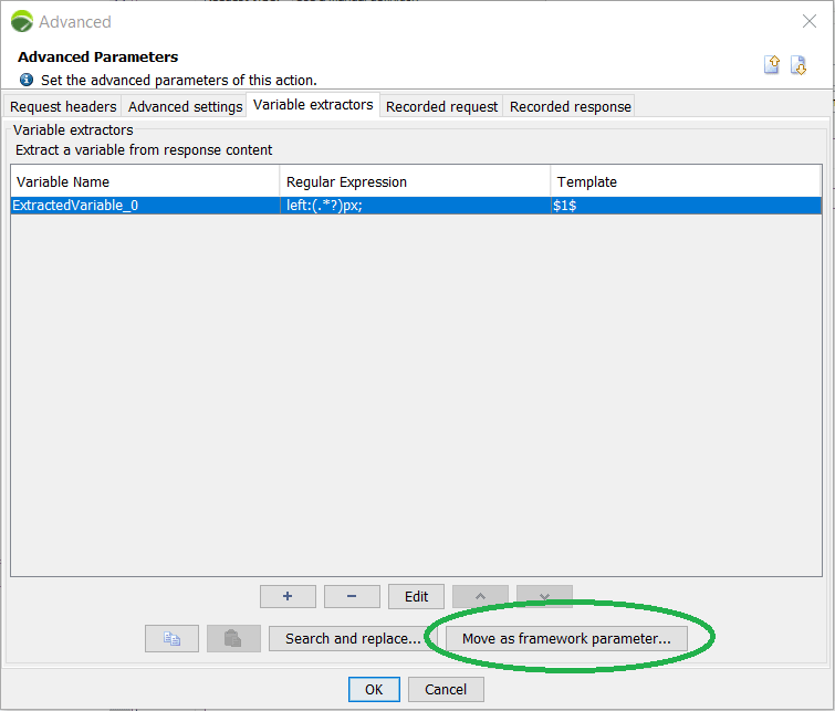 Move framework parameter NeoLoad screen