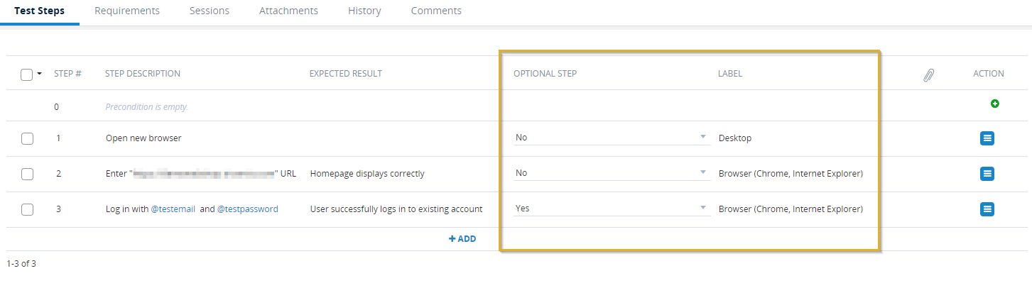 qTest Custom Steps user view