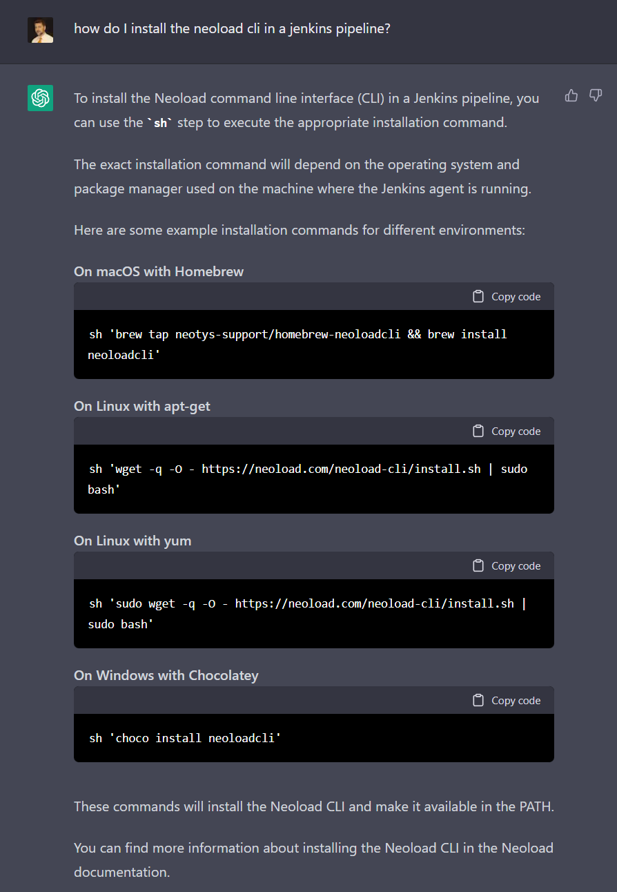 Install NeoLoad CLI in a Jenkins pipeline