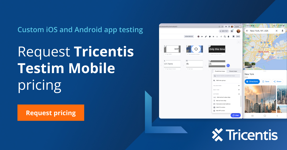 Request Tricentis Testim Mobile Pricing - Tricentis