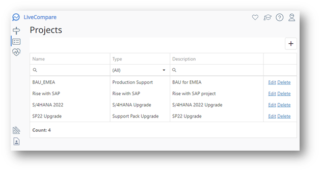 Tricentis LiveCompare guided configuration