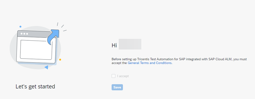 Tricentis Test Automation for SAP Cloud ALM start screen