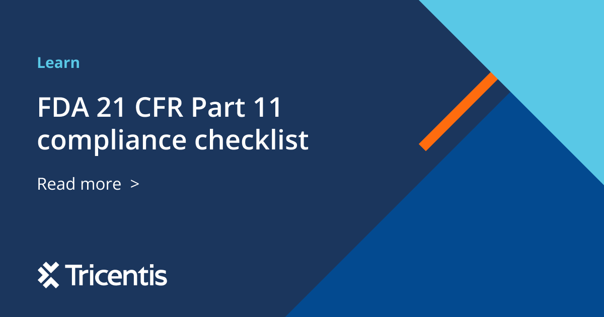 FDA 21 CFR Part 11 Compliance Checklist - Tricentis