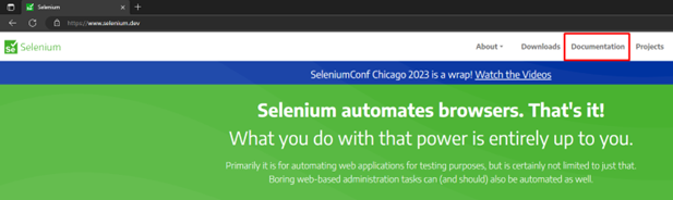 Selenium documentation for XPath element