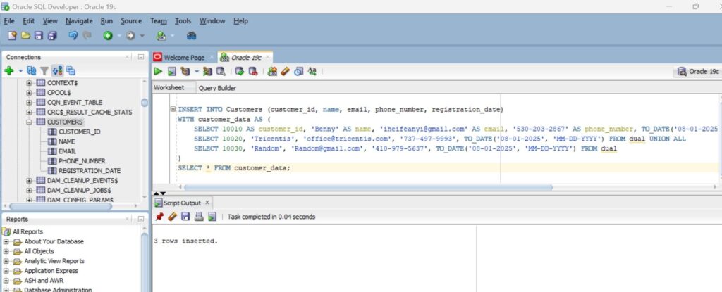 How to Insert Data in Oracle SQL - Tricentis