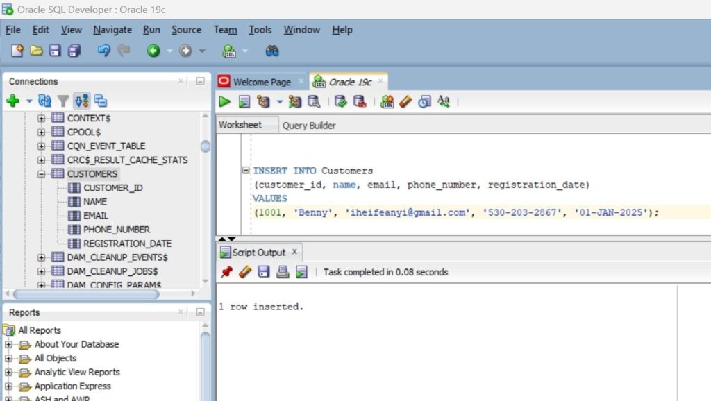 How to Insert Data in Oracle SQL - Tricentis