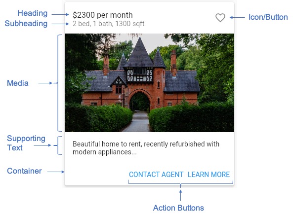 using layout for the flutter card
