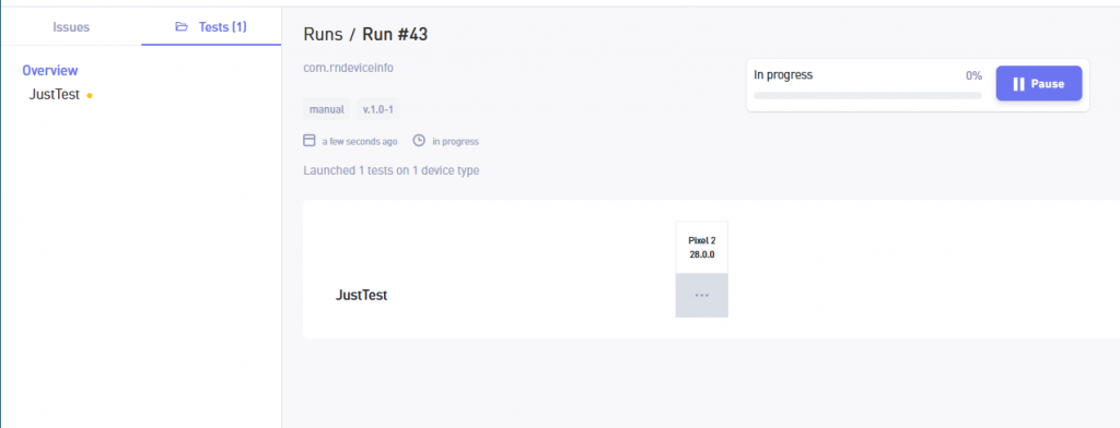 run the automated test on your app