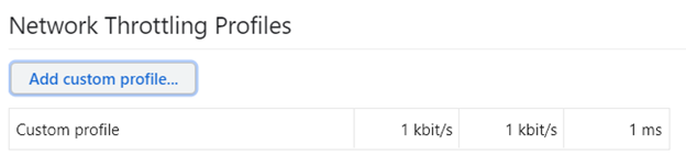 Network Throttling