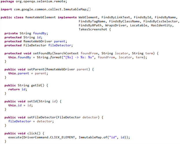 Remote web element