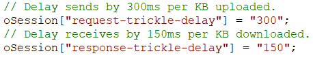 Delay request and response time in Fiddler