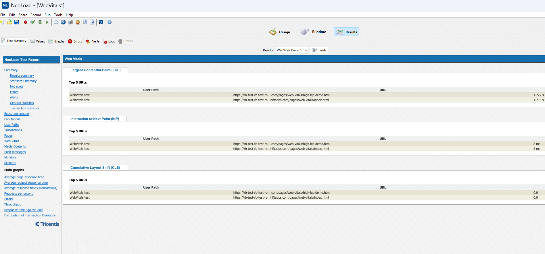 CWV screenshot