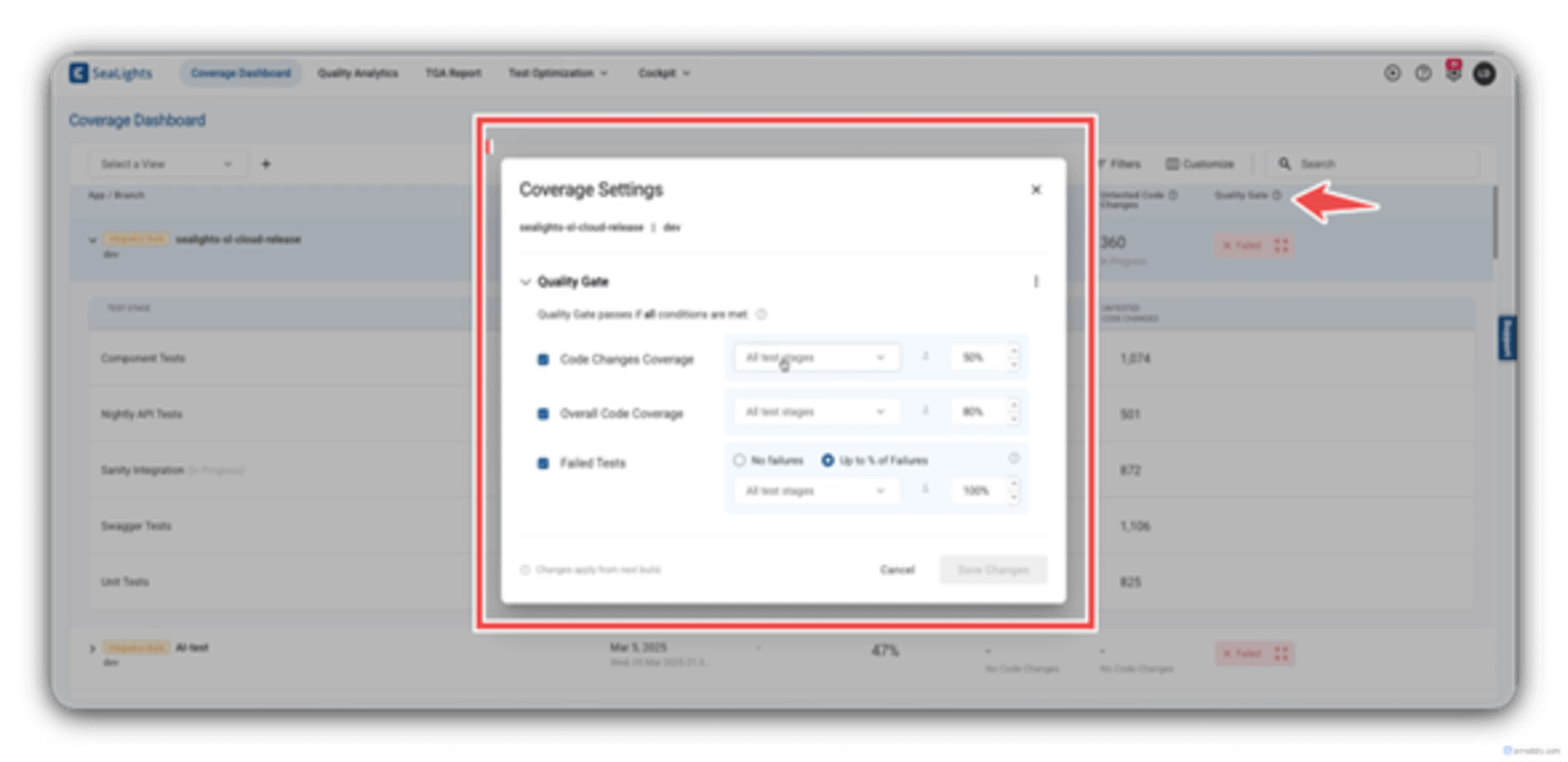sealight coverage setting
