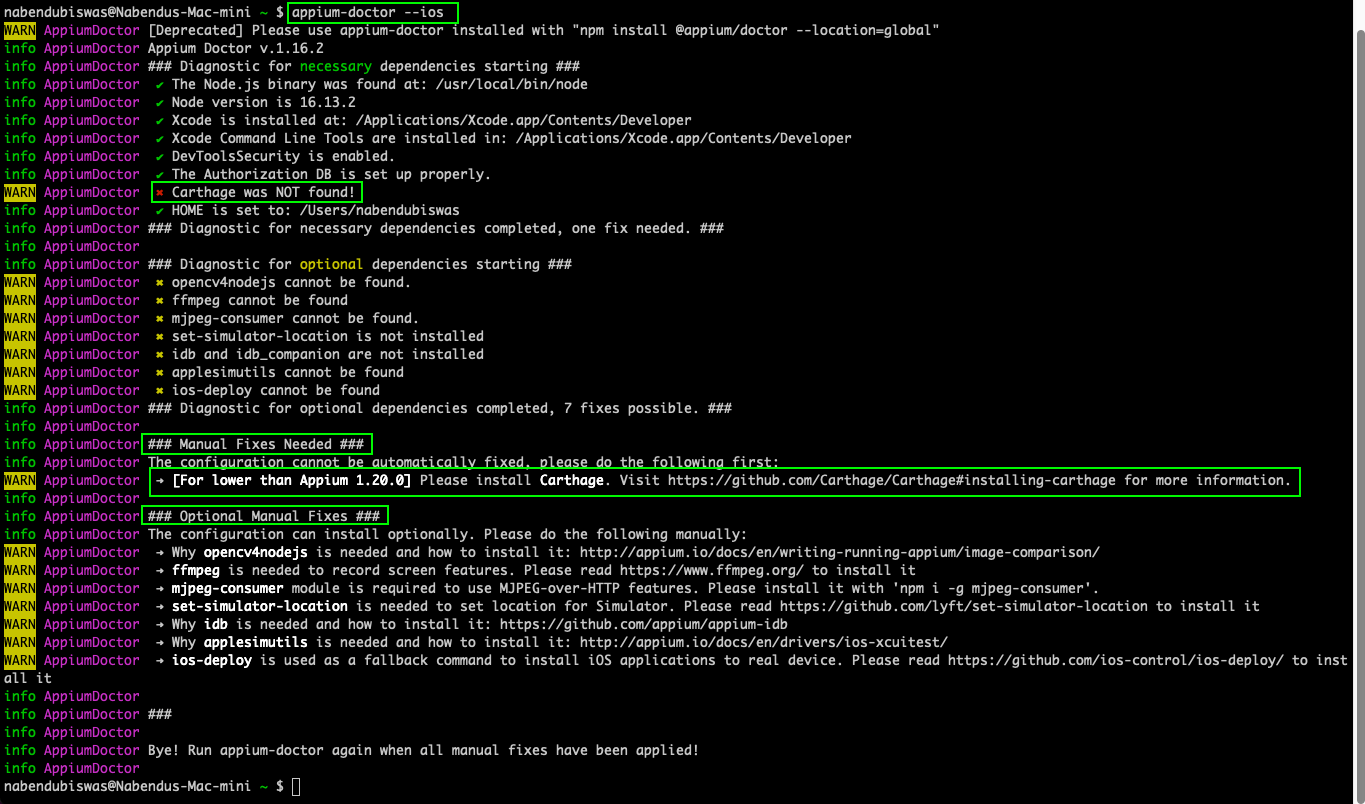 appium doctor fix all errors