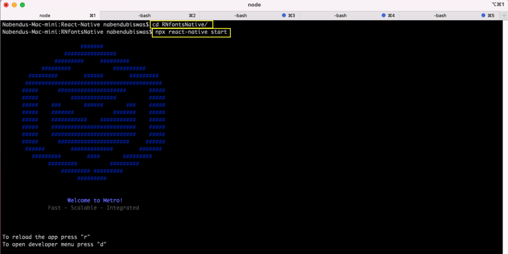npx react native start 