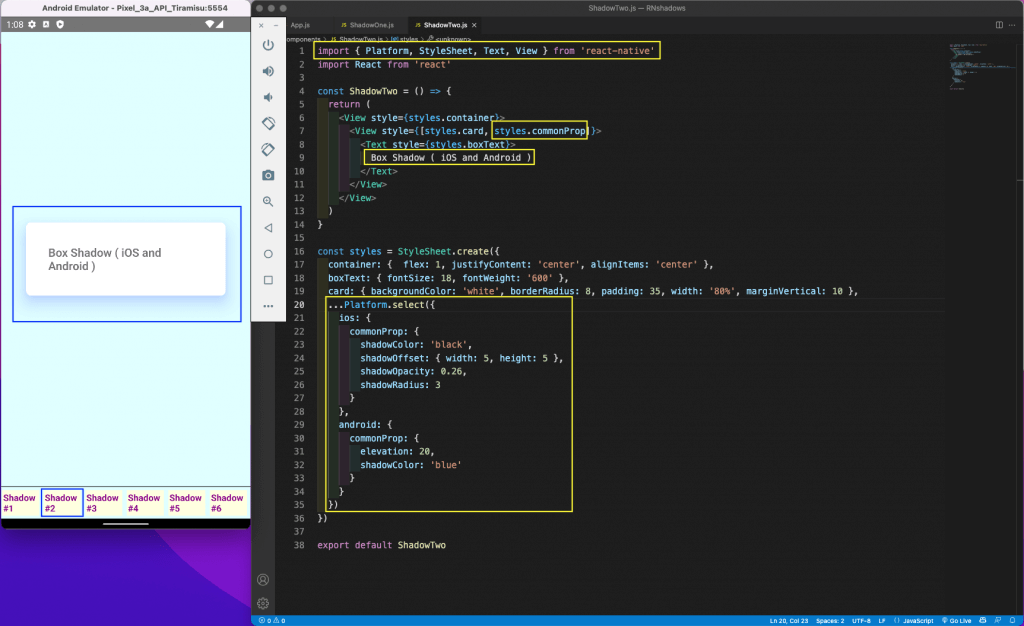 shadows on both platform