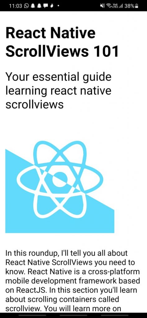 react native scrollview guide
