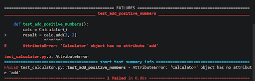 Make the failing test pass