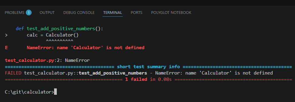 Write a failing test